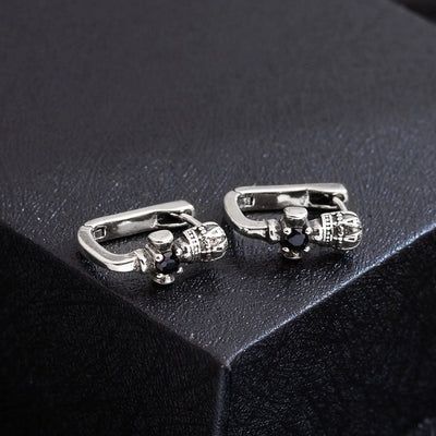 1 Pair Hip-Hop Crown Copper Zircon Earrings