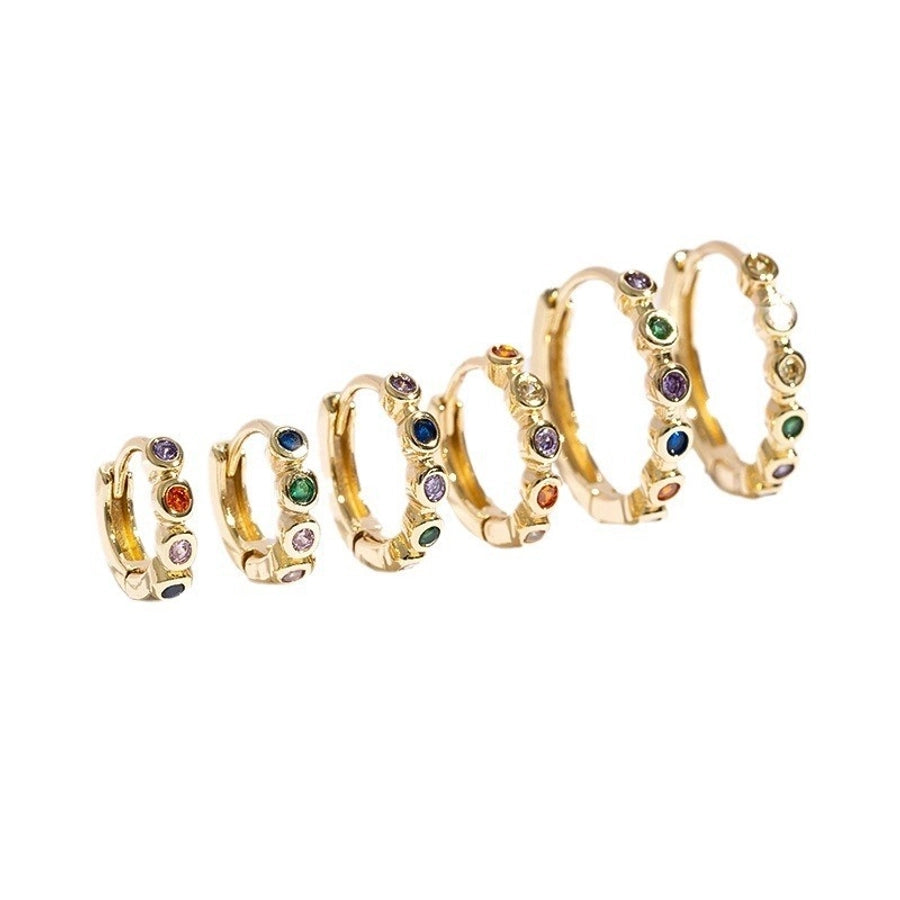 1 Pair Simple Style Geometric Plating Copper Zircon Earrings