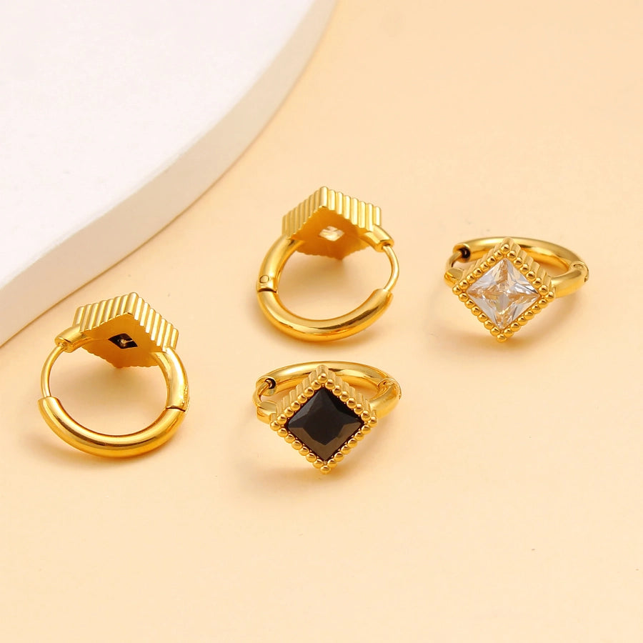 1 Pair Casual Commute Square Plating 304 Stainless Steel 316 Stainless Steel  18K Gold Plated Drop Earrings