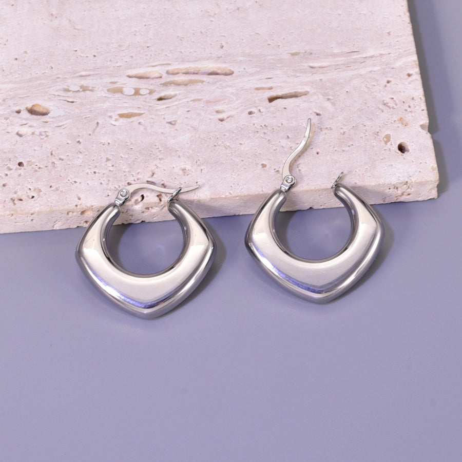 1 Pair Simple Style Geometric 304 Stainless Steel 18K Gold Plated Ear Studs