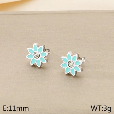 1 Pair Vintage Style Flower Hollow Out Inlay 304 Stainless Steel Zircon 18K Gold Plated Ear Studs