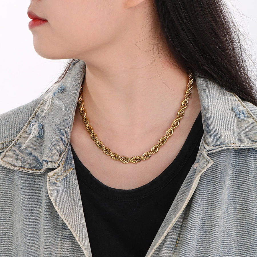 Jewelry Simple Style Geometric 304 Stainless Steel 18K Gold Plated Bracelets Necklace