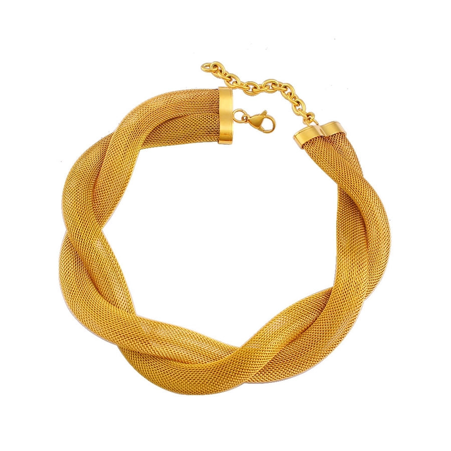Jewelry Retro Exaggerated Geometric 304 Stainless Steel 18K Gold Plated Bracelets Necklace