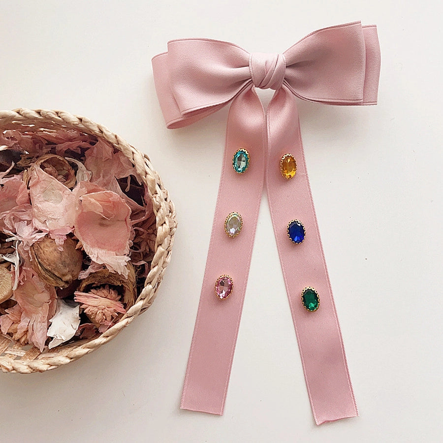 sweet bow knot cloth diamond hair clip