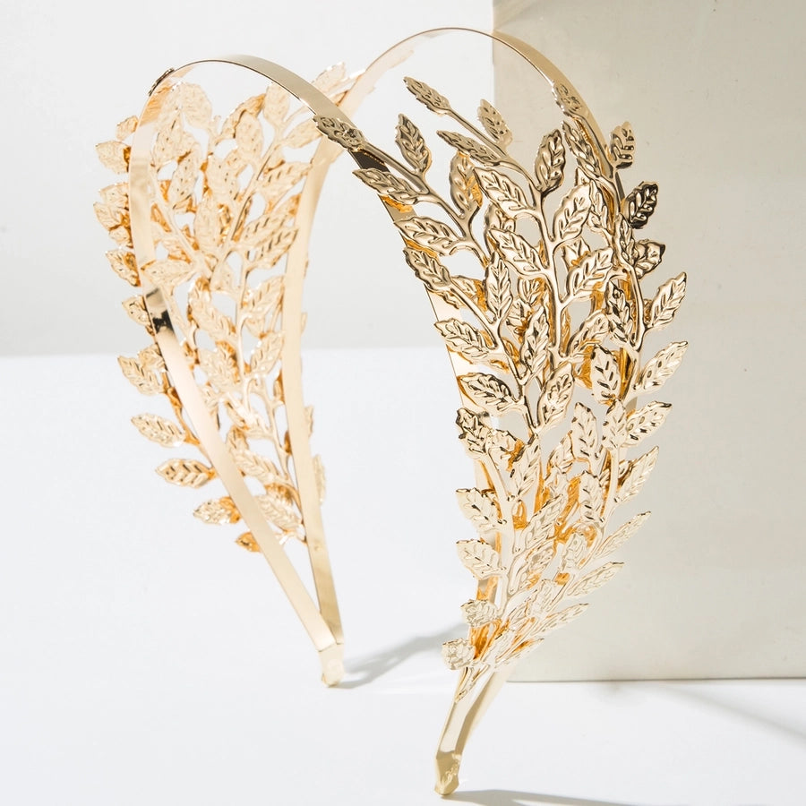 Women's Elegant Queen Bridal Leaves Alloy Plating Hair Band