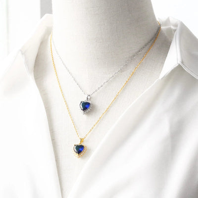 Jewelry Modern Style Simple Style Heart Shape 201 Stainless Steel Copper Zircon 18K Gold Plated Inlay Pendant Necklace