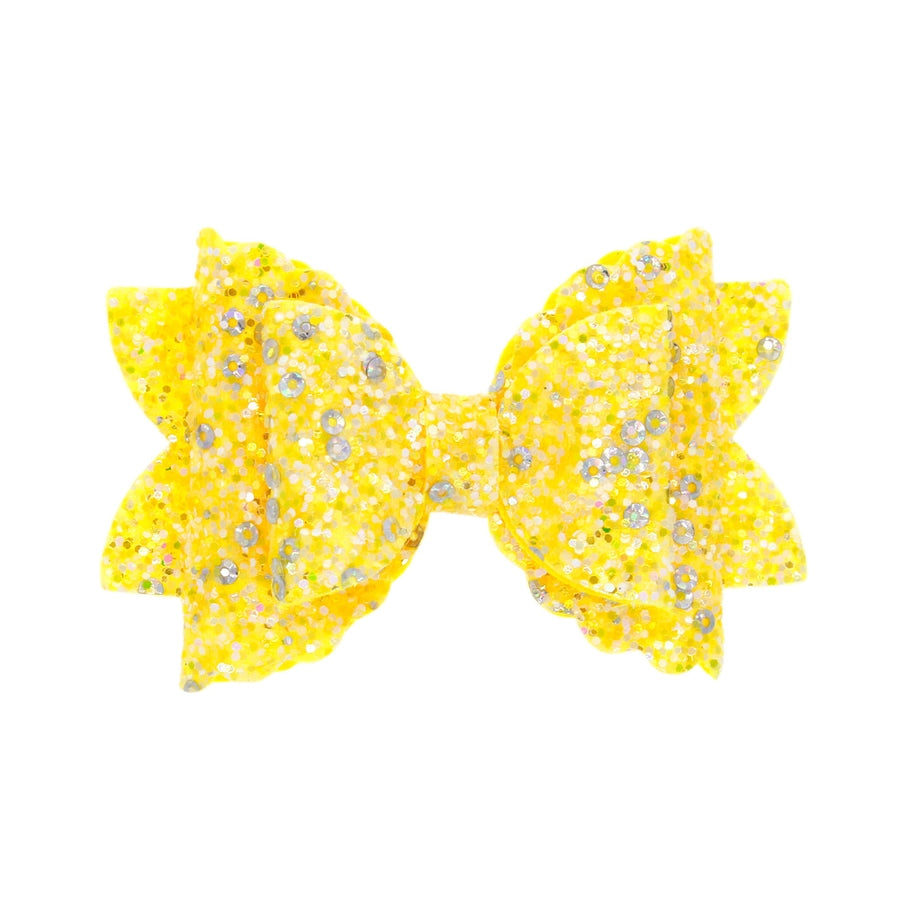 girls three-tier bow-knot hairpin children's sequined bow-knot edging clip colored hair clips