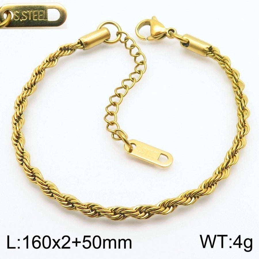 Jewelry Simple Style Geometric 304 Stainless Steel 18K Gold Plated Bracelets Necklace