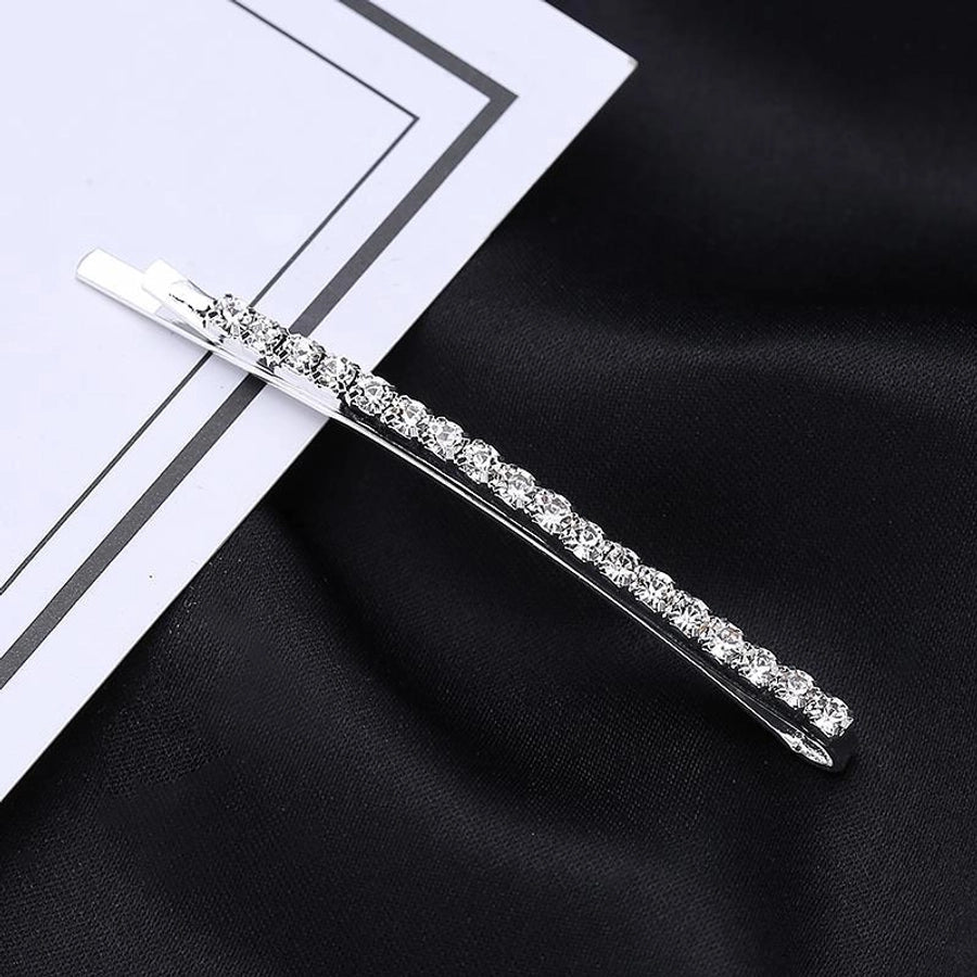 Women'S Fashion Solid Color Iron Plating Inlay Rhinestones Hair Clip