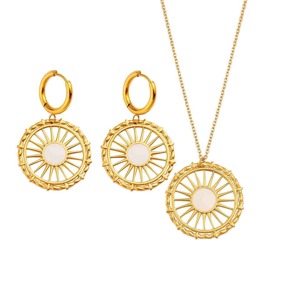 Jewelry Simple Style Classic Style Commute Round 304 Stainless Steel 316 Stainless Steel  18K Gold Plated Jewelry Set