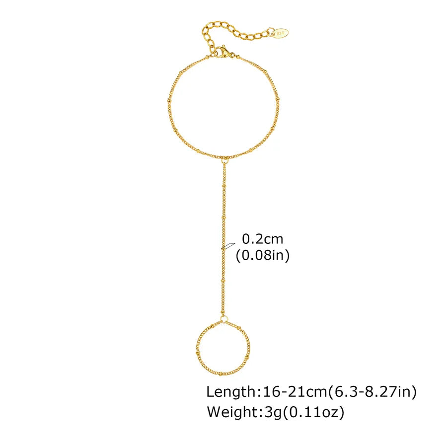 IG Style Round Heart Shape 201 Stainless Steel 18K Gold Plated Artificial Pearls Zircon cable chain Bracelets In Bulk