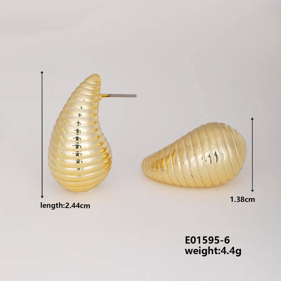 1 Pair Basic Classic Style Geometric Star Heart Shape Irregular CCB K Gold Plated Stud Earrings