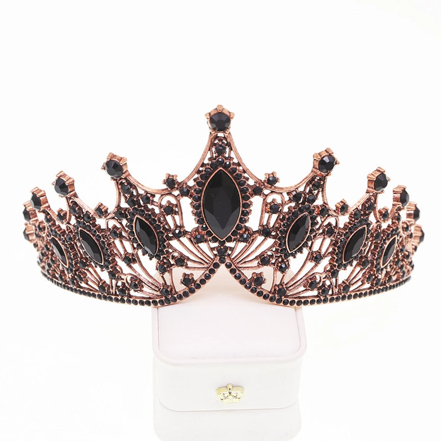 Women's Elegant Lady Streetwear Crown Alloy Inlay Artificial Crystal Rhinestones Crown