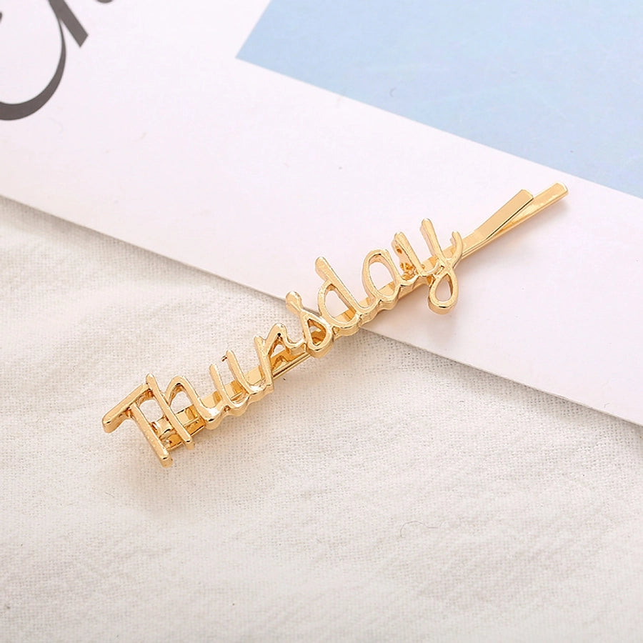 Women's IG Style Korean Style Letter Alloy Plating Hair Clip