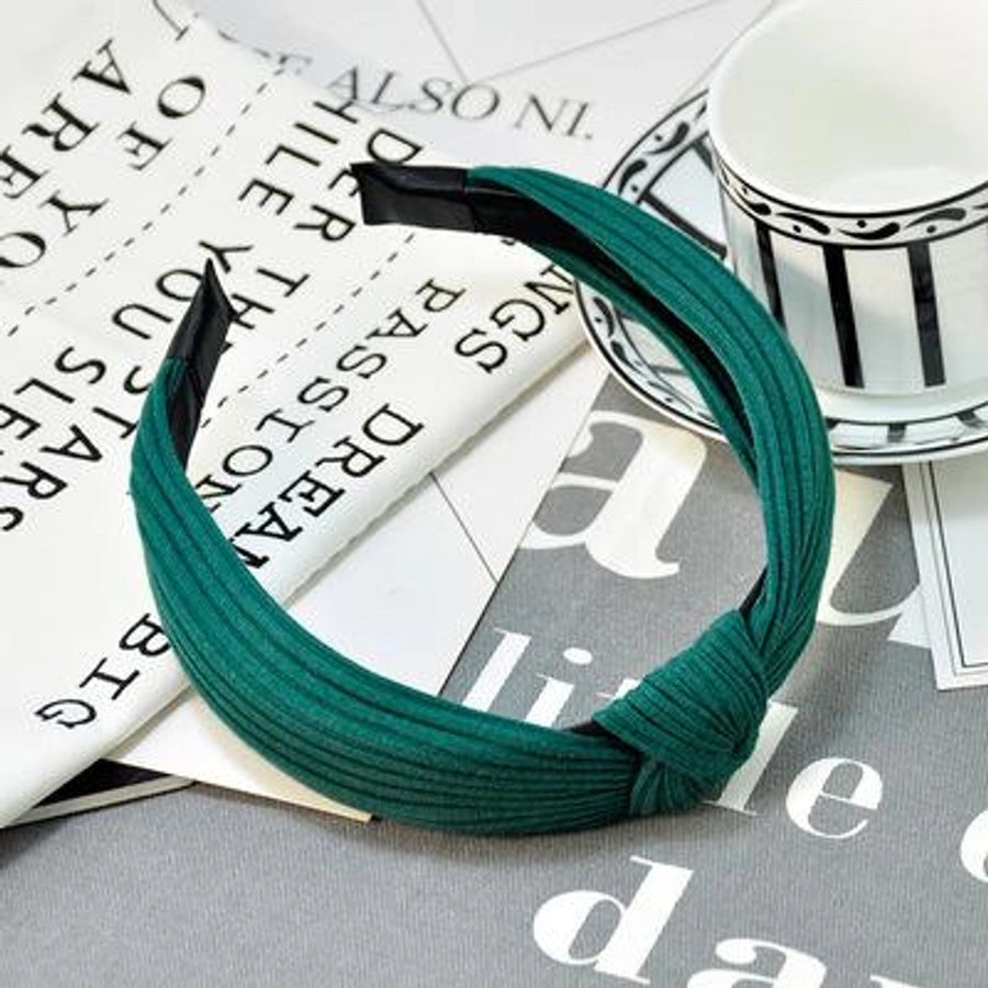 wide-brimmed fabric knit cross knotted headband nhof150088