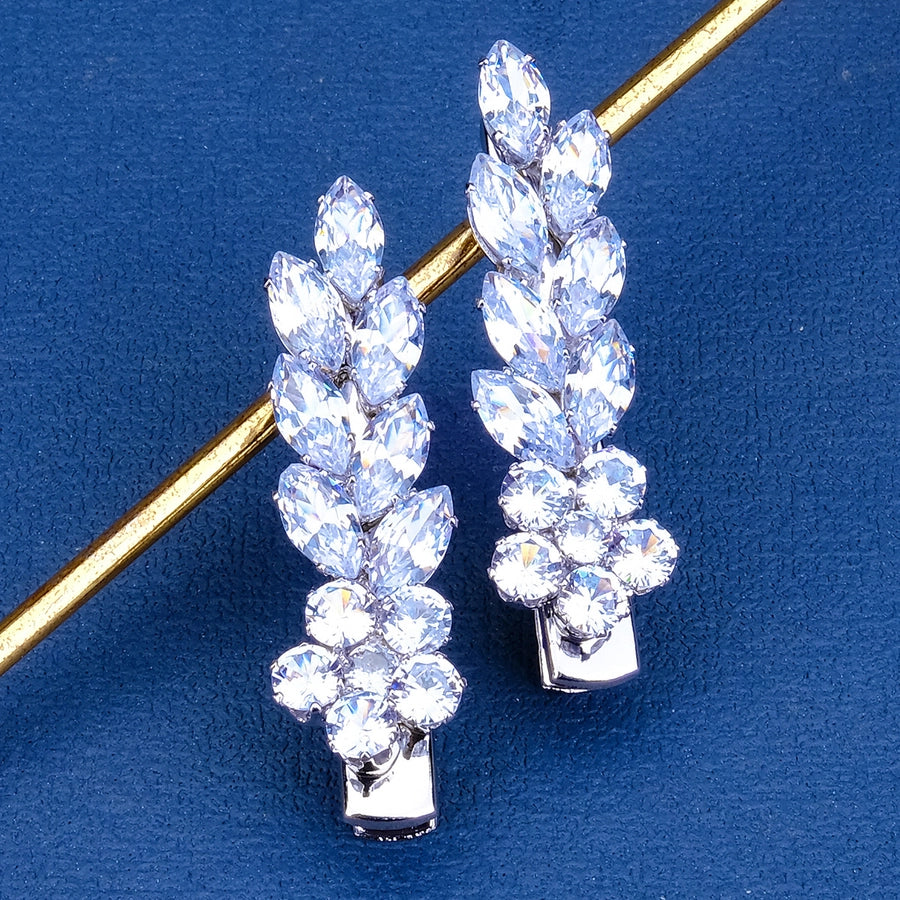 women's elegant sweet solid color alloy plating inlay rhinestones hair clip