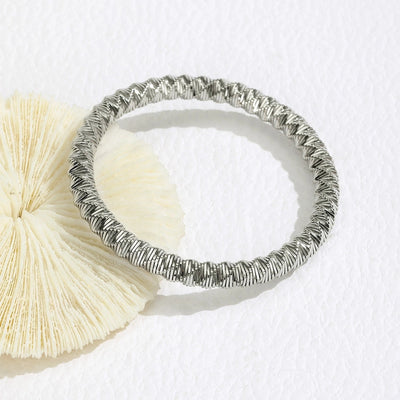 Simple Style Solid Color 304 Stainless Steel Bangle In Bulk