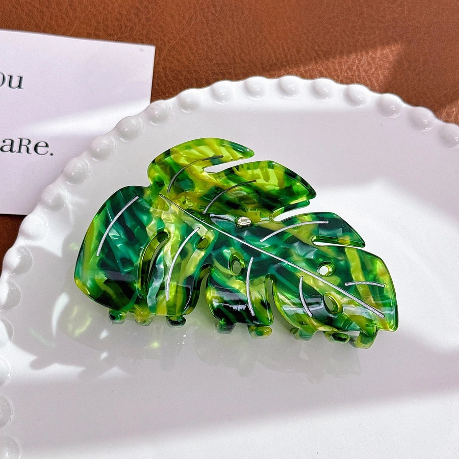 Women's Basic Simple Style Leaves Acetic acid sheets Hair Claws