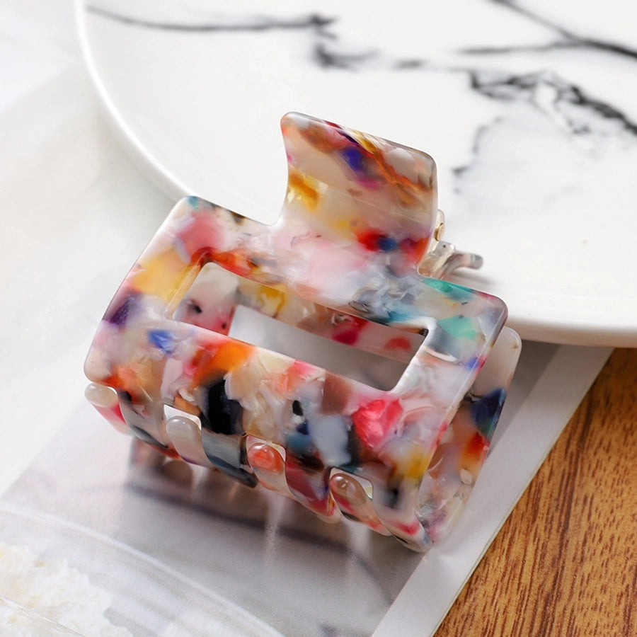 simple style color block acetic acid sheets carving hair claws 1 piece