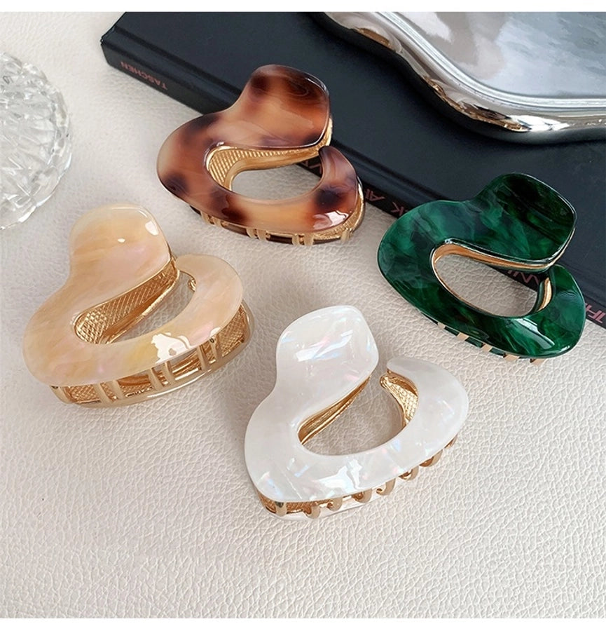 women's elegant retro solid color acetic acid sheets hair claws