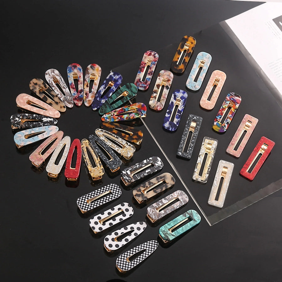 retro color block polka dots acetic acid sheets hair clip 1 piece