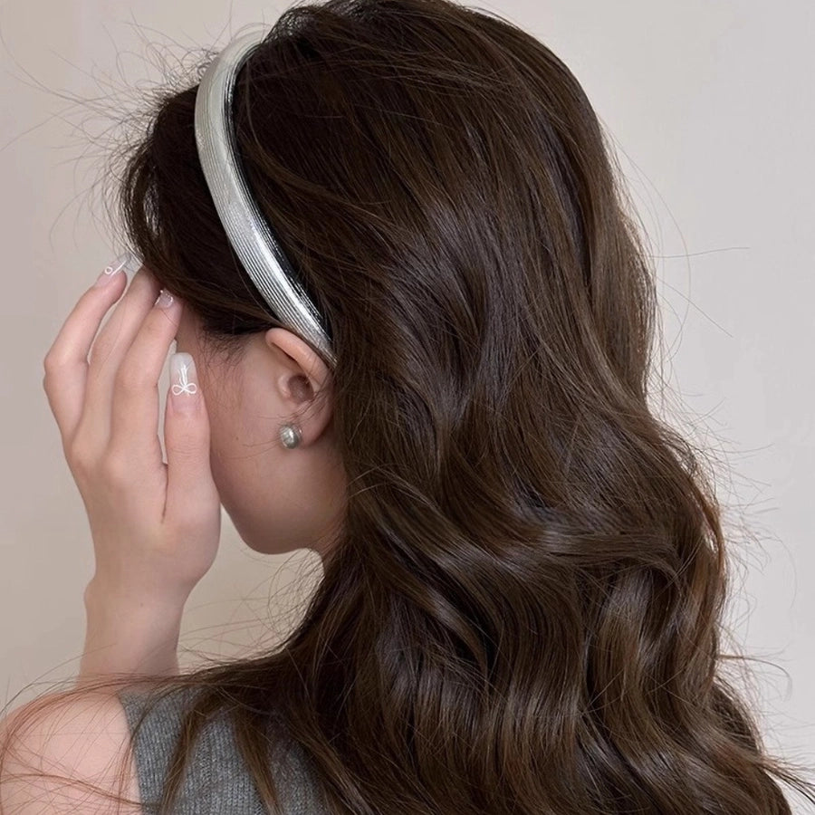 Women's Simple Style Classic Style Solid Color Pu Leather Hair Band