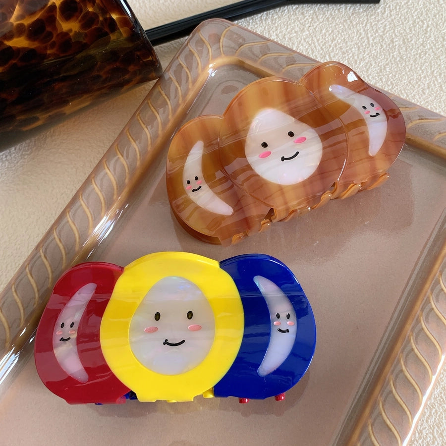 women's cartoon style cute  face acetic acid sheets hair claws