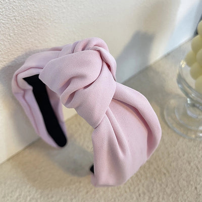 Europe and America  New Hair-Hoop Headband Versatile  Textured Fabric Headdress Hairpin Wide Brim Knotted Hair Hoop