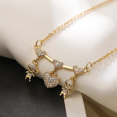 Jewelry Modern Style Simple Style Classic Style Girl Heart Shape Boy Copper Pendant Necklace