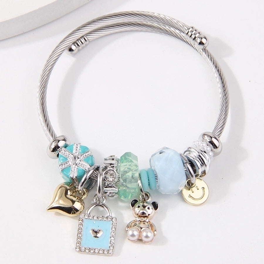 Elegant Lady Modern Style Bear 304 Stainless Steel Alloy Bangle In Bulk