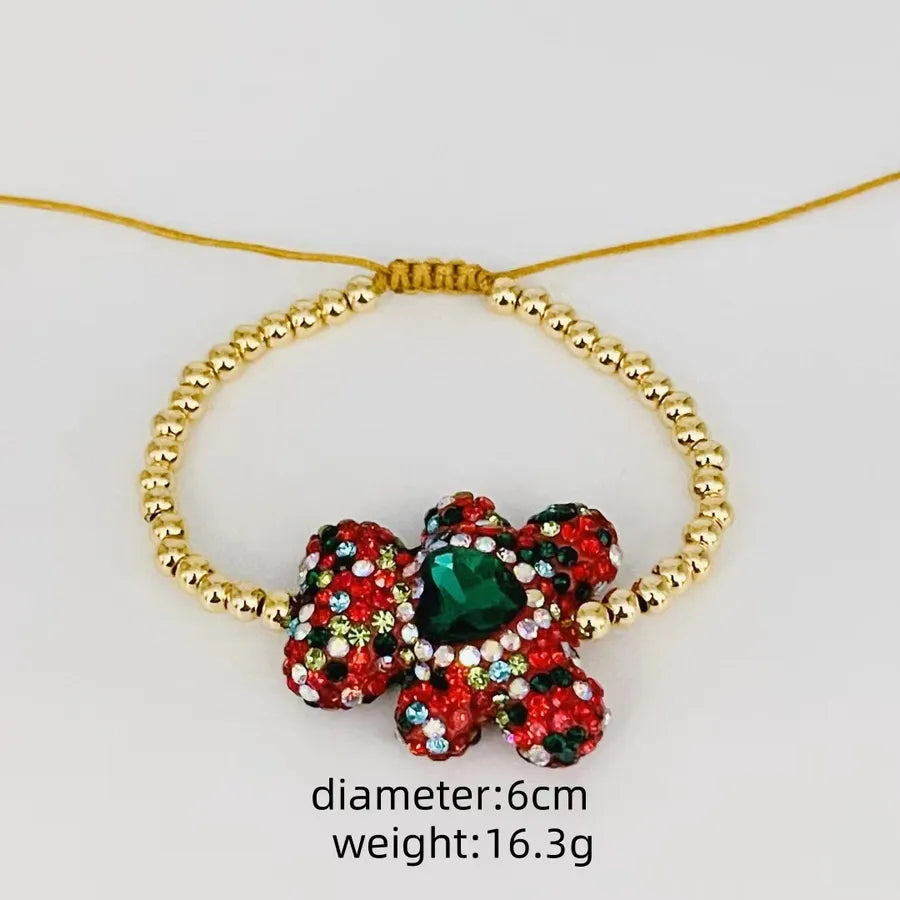 Wholesale Jewelry Casual Elegant Cute Bear Artificial Crystal Copper Crystal Inlay Bracelets