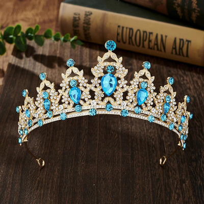 glam luxurious lady crown alloy plating inlay zircon crown