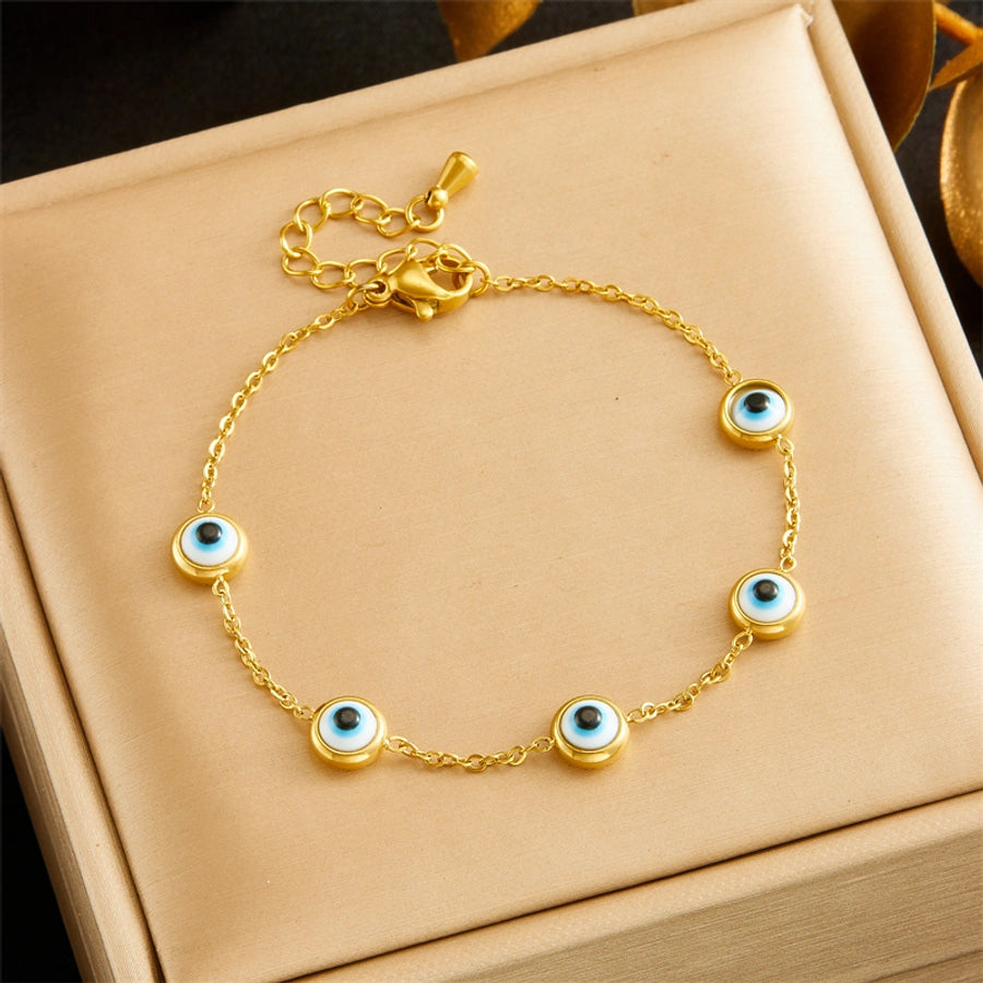 Modern Style Classic Style Eye 304 Stainless Steel Bracelets In Bulk