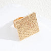 Exaggerated Square Alloy Plating Gold Plated Women's Open Rings