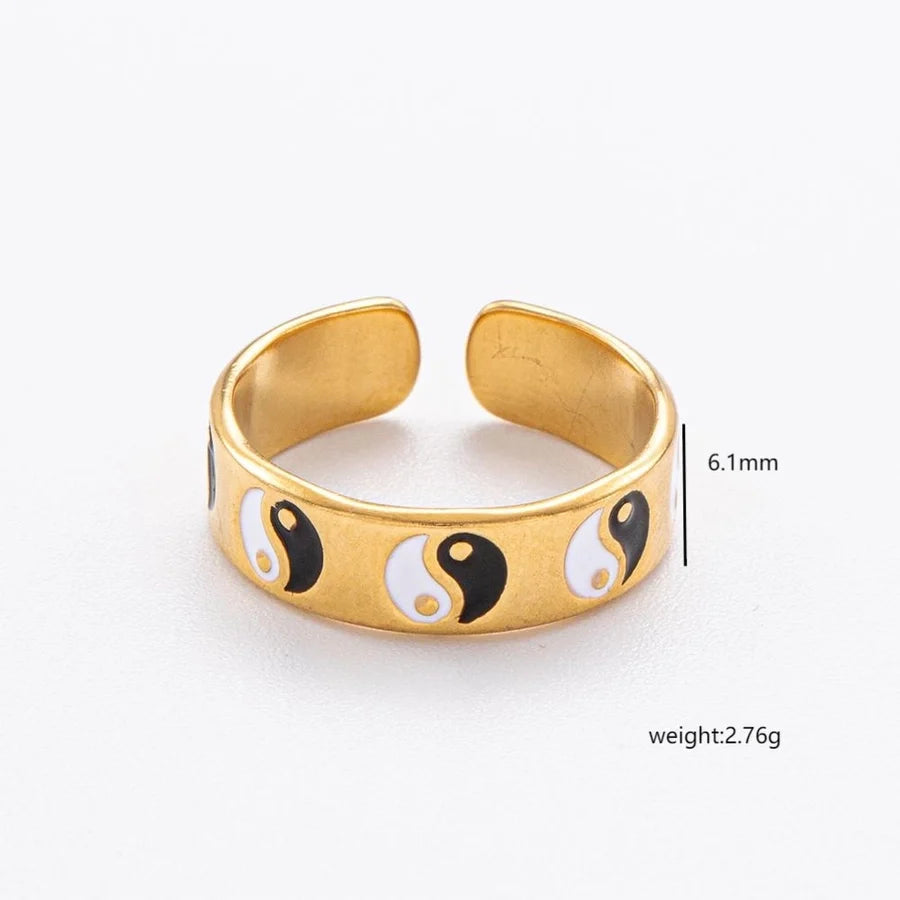 Jewelry Elegant Devil's Eye Star Heart Shape 304 Stainless Steel Open Rings