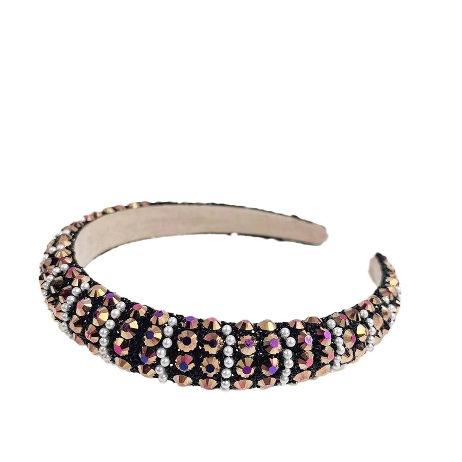women's elegant lady geometric rhinestone hair band