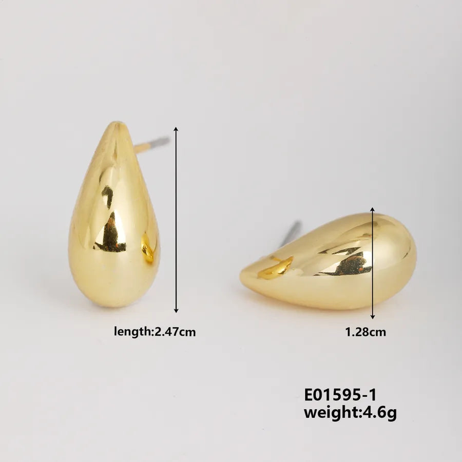 1 Pair Basic Classic Style Geometric Star Heart Shape Irregular CCB K Gold Plated Stud Earrings