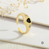 Copper Inlay Heart Shape Zircon Open Rings