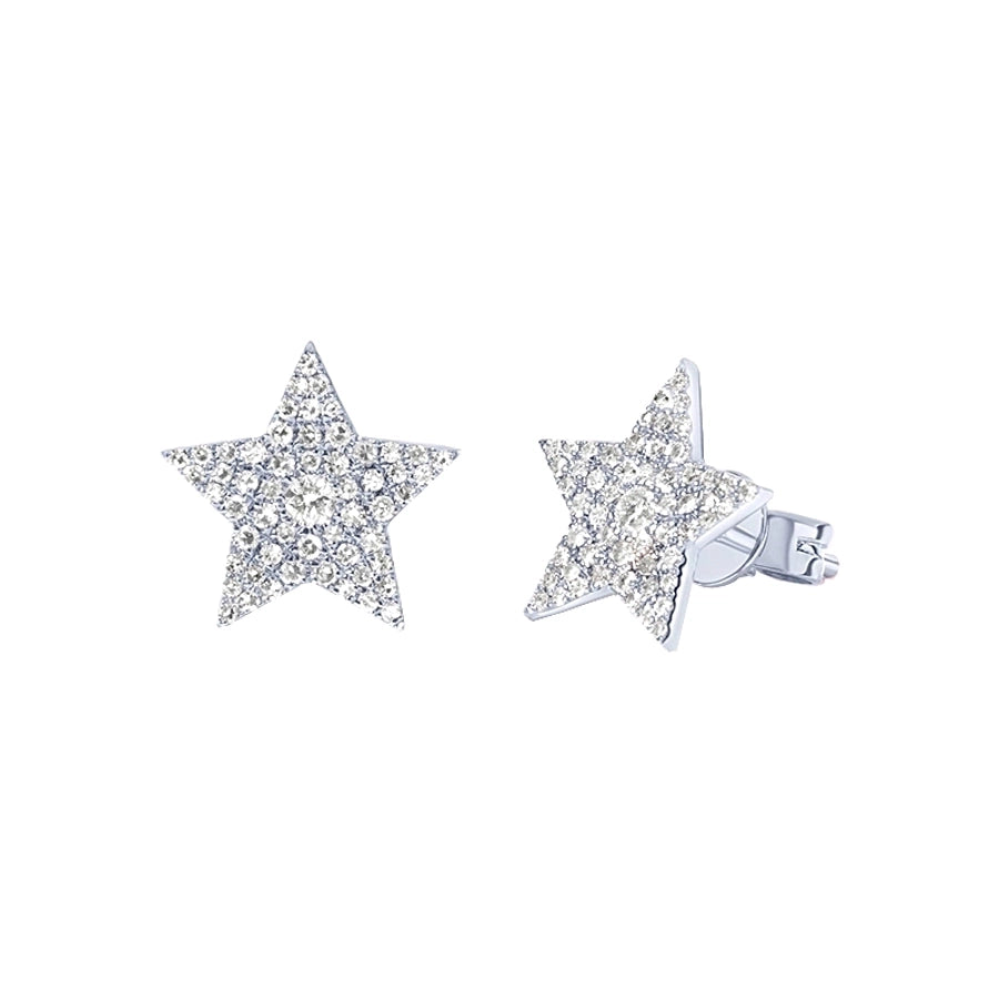 1 Pair IG Style Star Brass Zircon Ear Cuffs Ear Studs