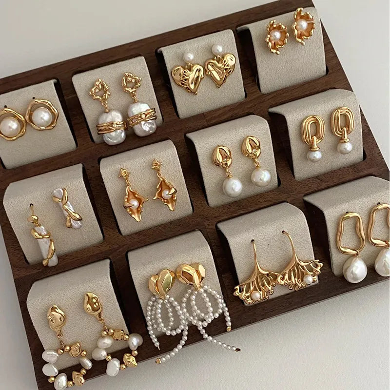 1 Pair Elegant Lady Geometric Heart Shape Plating Alloy Drop Earrings Ear Studs