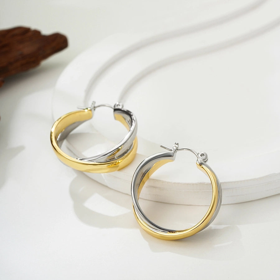 1 Pair Casual Simple Style Circle Copper Hoop Earrings