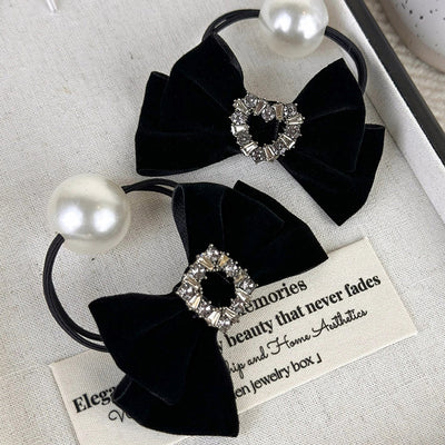 women's lady shiny bow knot cloth hair tie