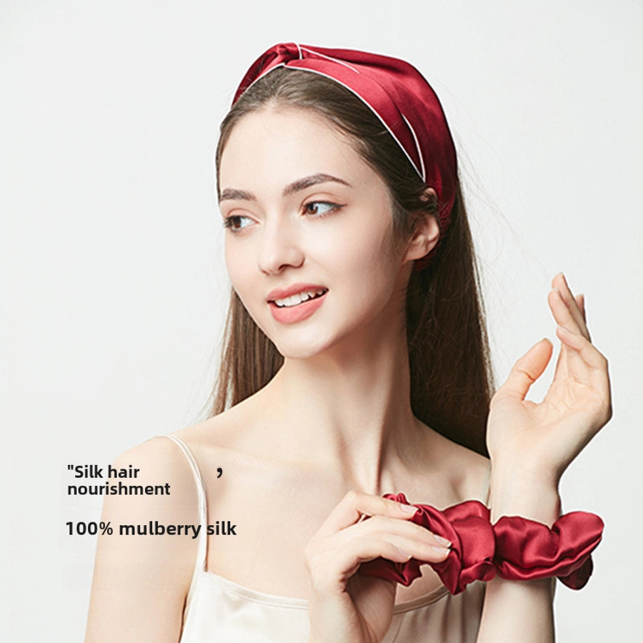 Strictly Selected 19 Mm Silk Hair Band Hair Ring Head Flower 100%  Silk Large Intestine Hair Ring Bright Color Hair Accessories Light Luxury Gift