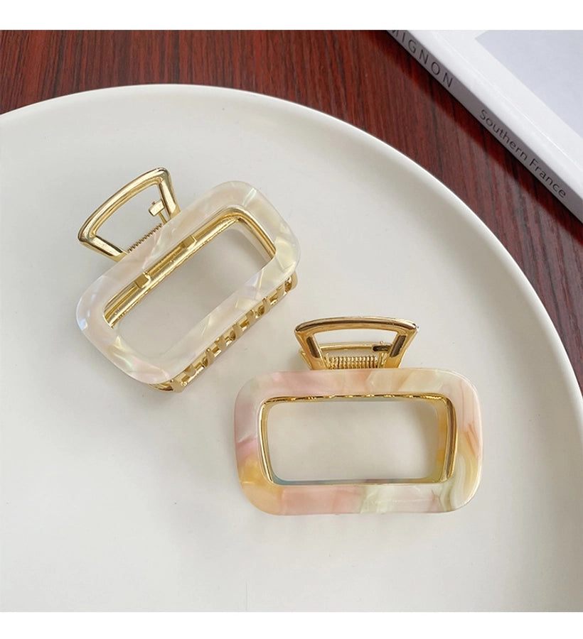 women's simple style solid color alloy plating hair claws