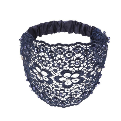 Plum Blossom Hollow Hair Band Nail Beads Shake Voice Internet Celebrity Wide Edge Pressed Hair Covering White Hair Headband Women's Headdress Headgear Hair Band