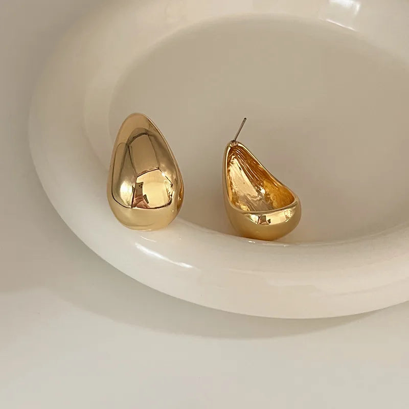 1 Pair Streetwear Geometric Heart Shape Plating Alloy Earrings