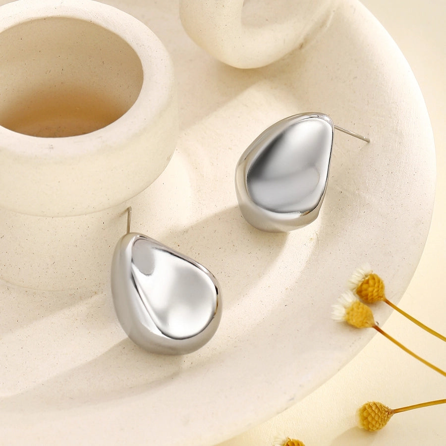 1 Pair Casual Romantic Solid Color Geometric 304 Stainless Steel Ear Studs