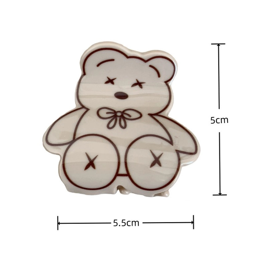 women's cute bear acetic acid sheets hair claws
