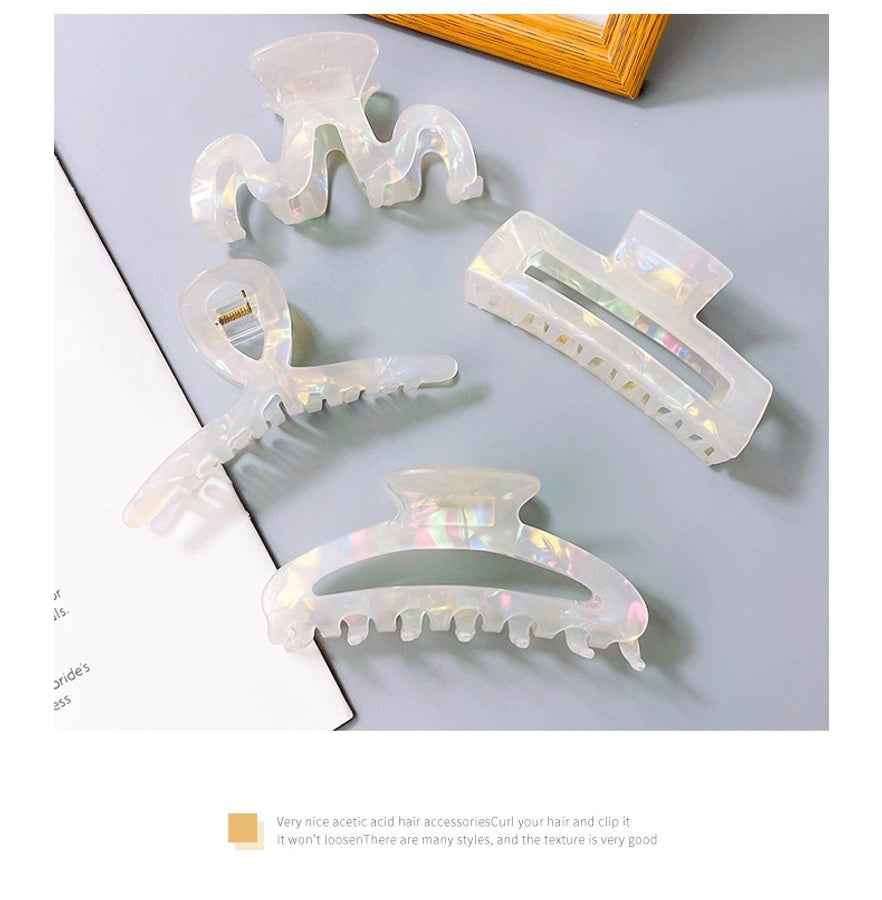 Mermaid Ji acetate hairpin female  back head bath pan head grip elegant temperament shark clip headdress