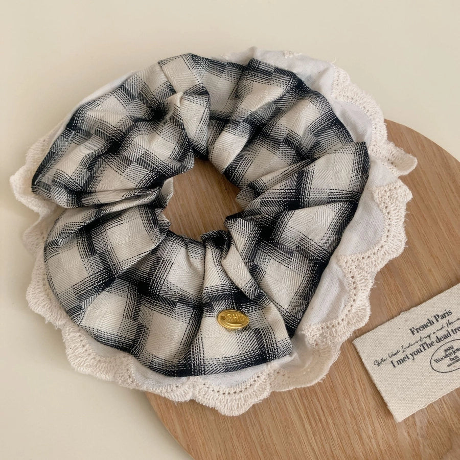 Women's Simple Style Commute Checkered Cloth Hair Tie